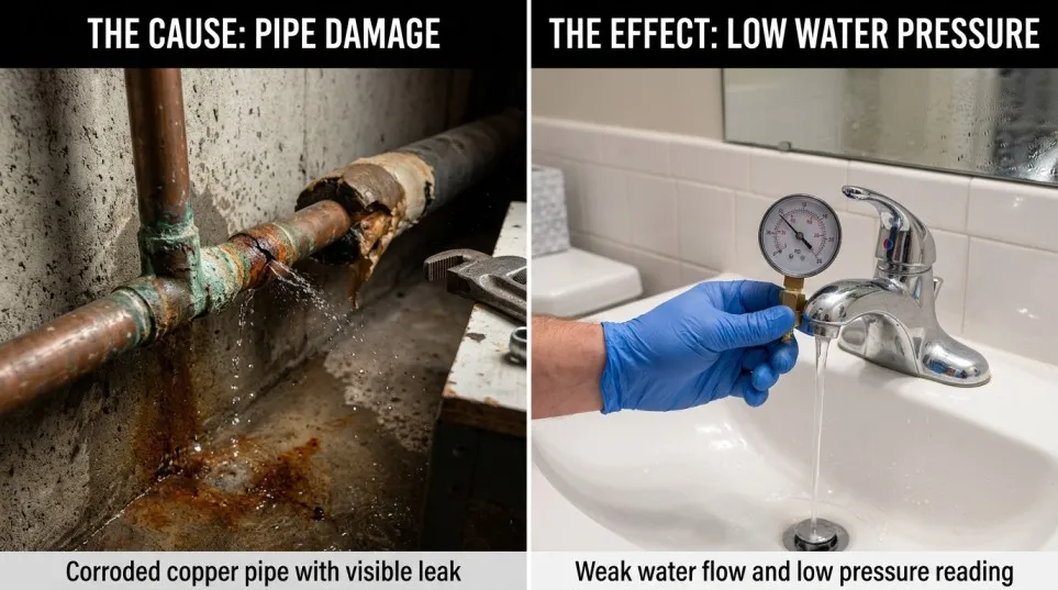 Pipe Damage and Low Water Pressure
