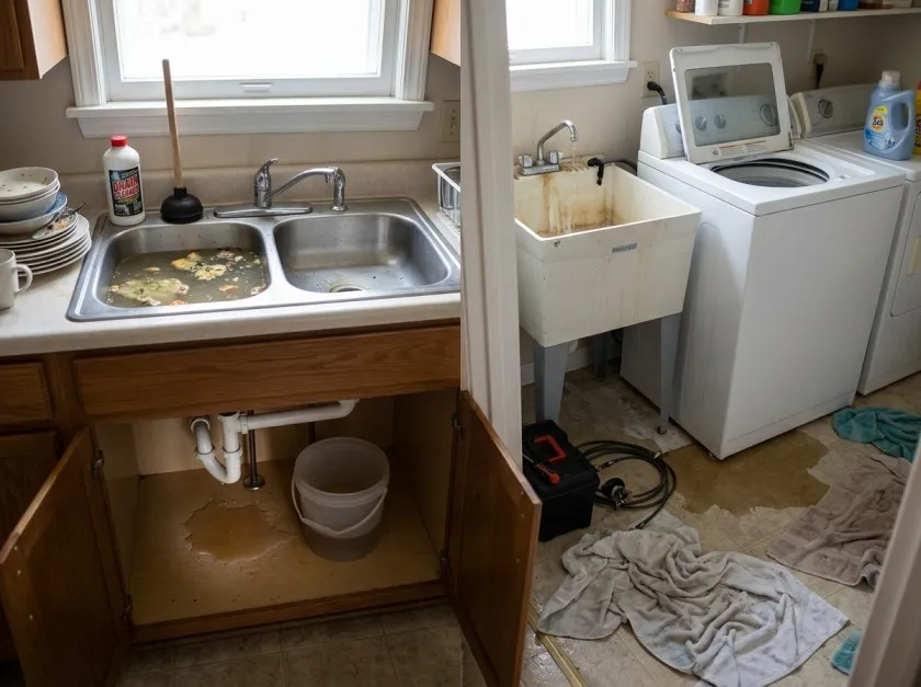 Plumbing Problems in Kitchens and Utility Areas